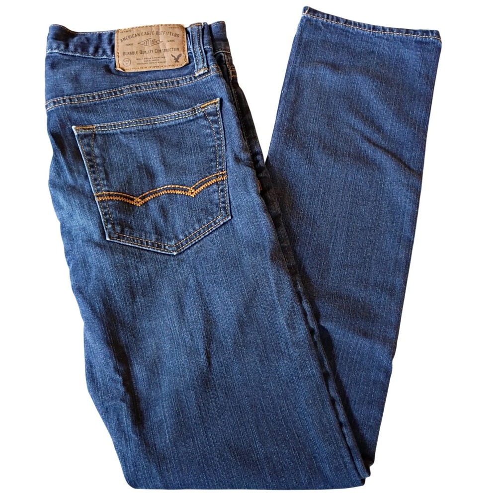 American Eagle Slim Jeans Mens 29(30) X 32 Dark Wash Core Flex‎ Denim Streetwear